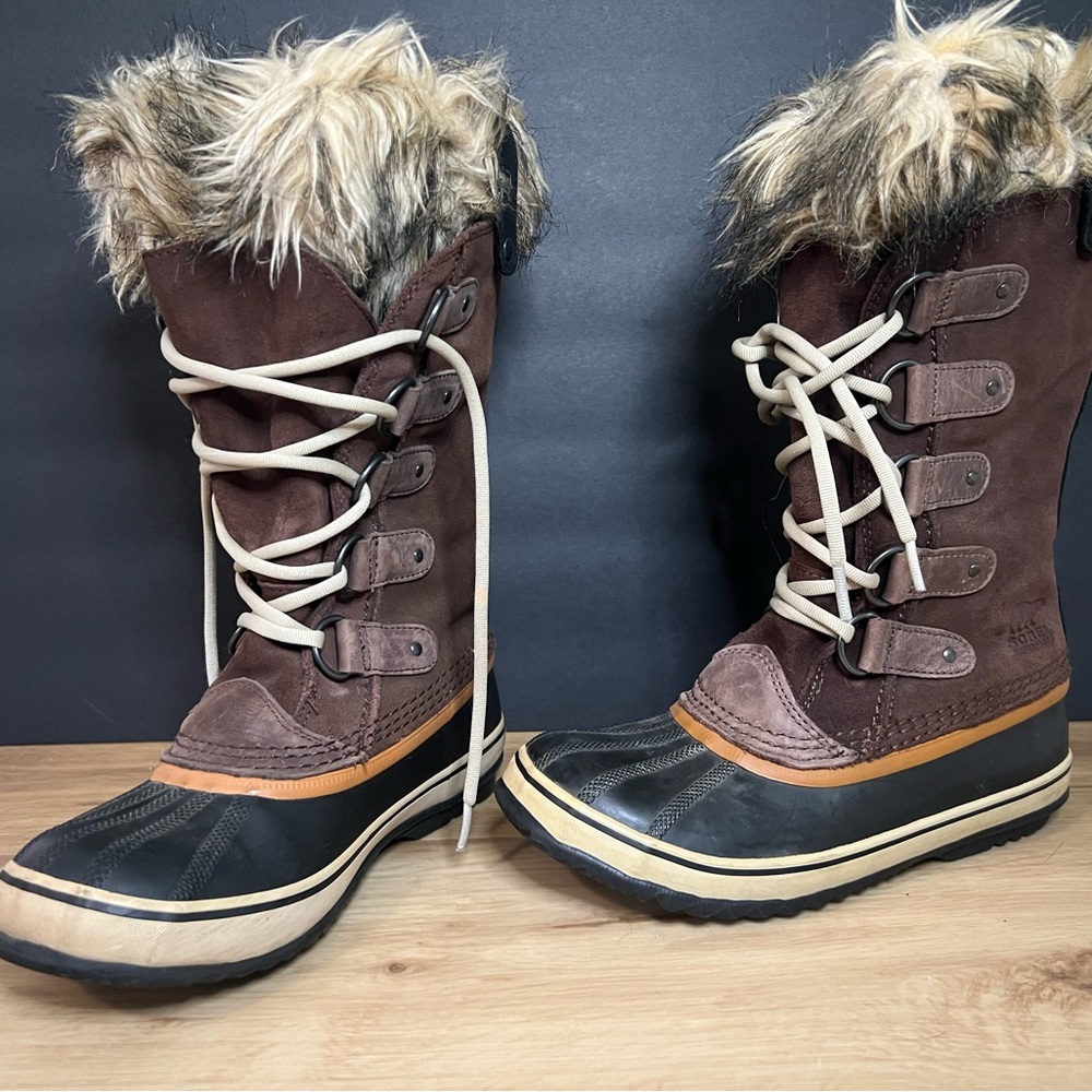 Sorel Brown and Black Fur-Lined Winter Boots